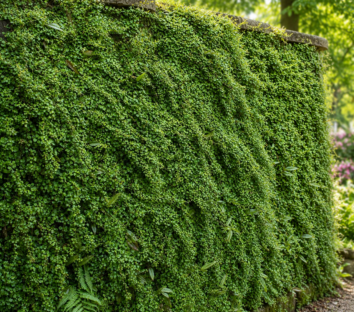 Parete verde di Muehlenbeckia complexa